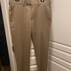 Louis Raphael Tan Dress Pants with Smooth Fabric and Straight Fit
